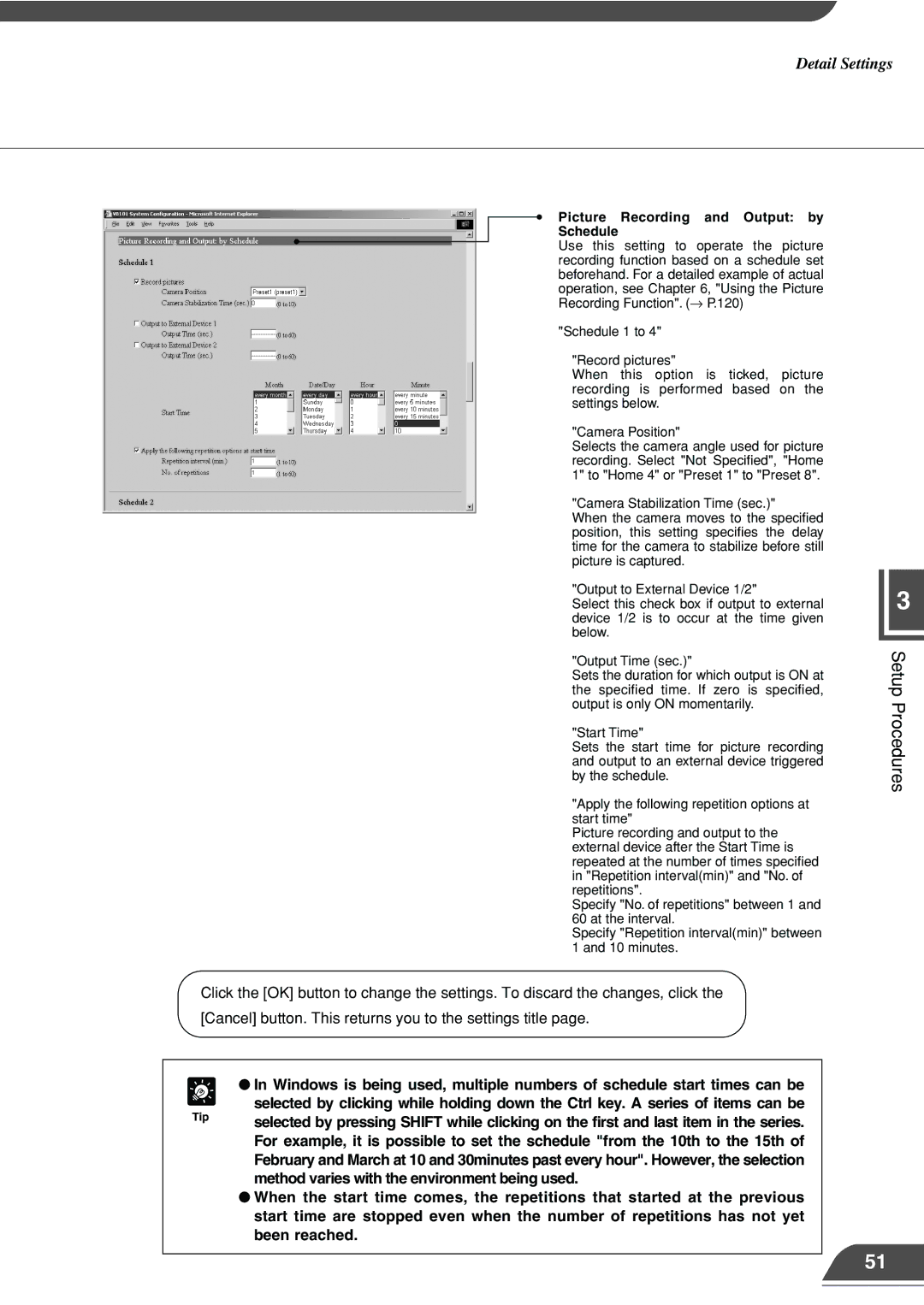 Canon VB101 appendix Method varies with the environment being used, Been reached, Picture Recording and Output by Schedule 