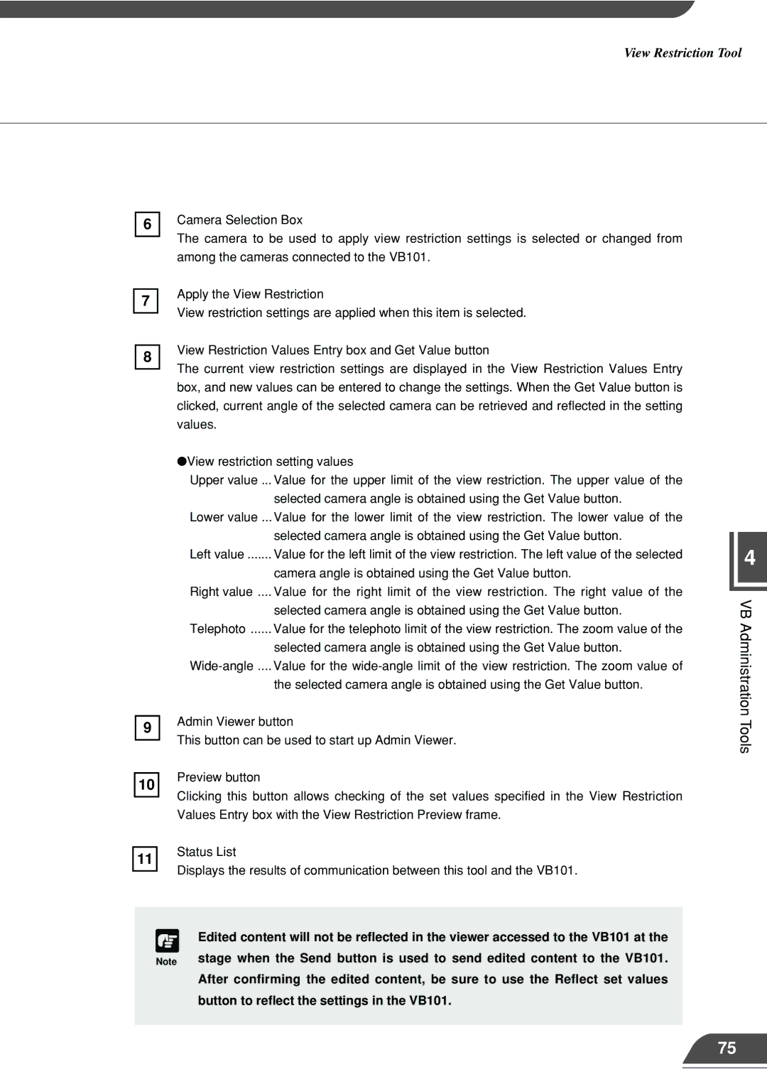 Canon VB101 appendix VB Administration Tools 