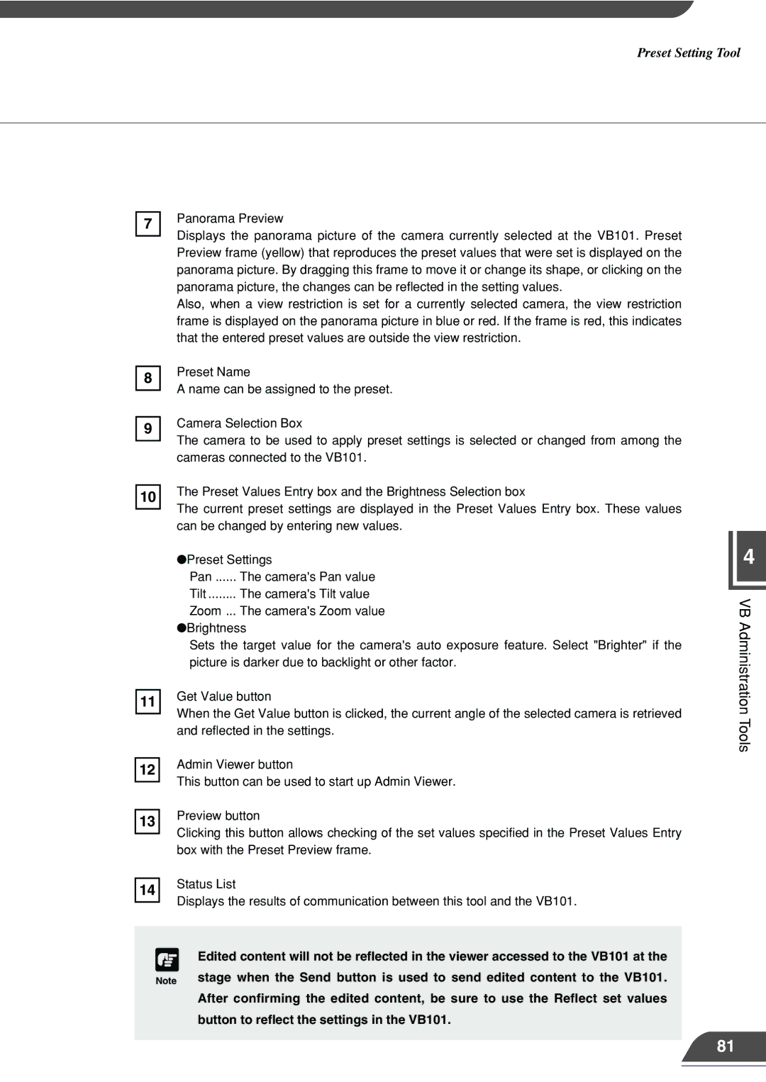 Canon VB101 appendix VB Administration Tools 