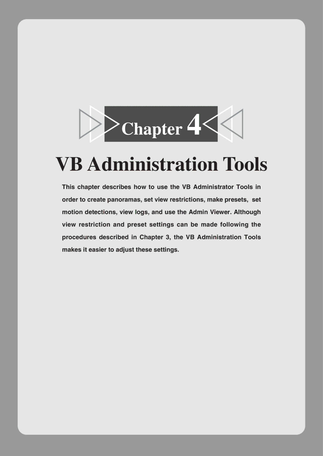 Canon VB150 appendix VB Administration Tools 