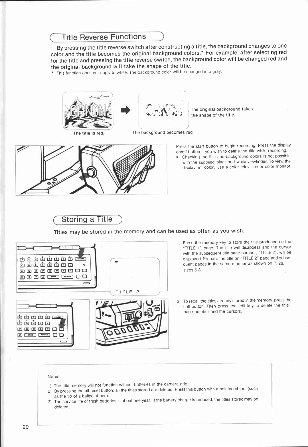 Canon VC 30 manual 