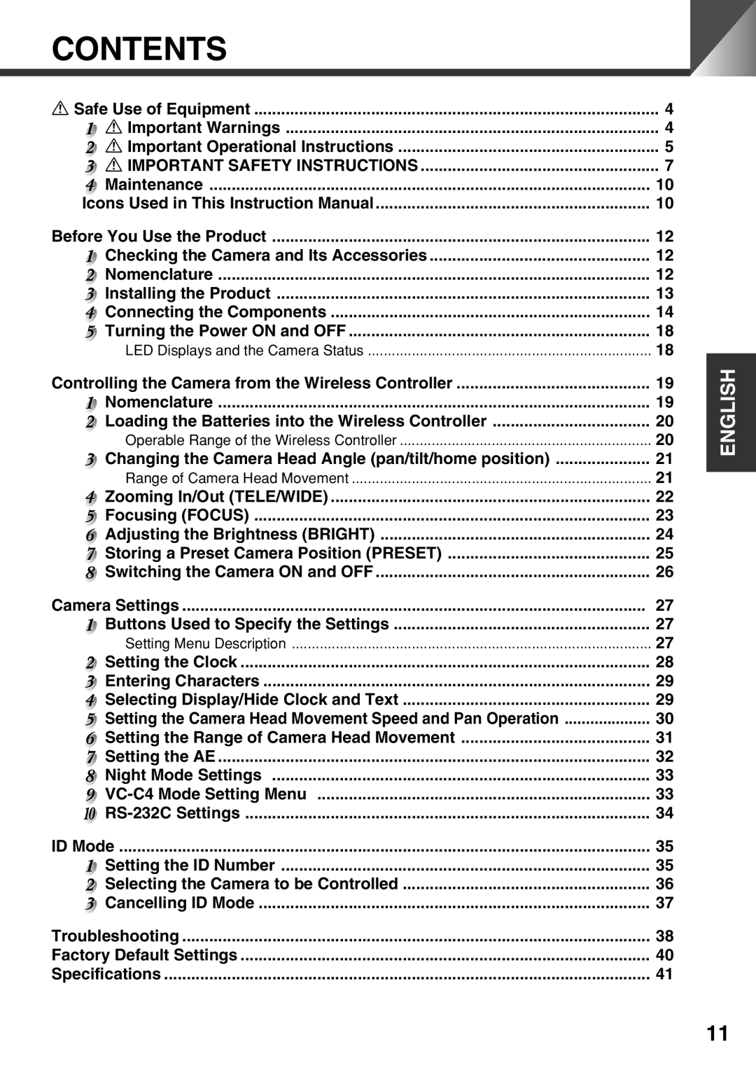 Canon VC-C50i instruction manual Contents 