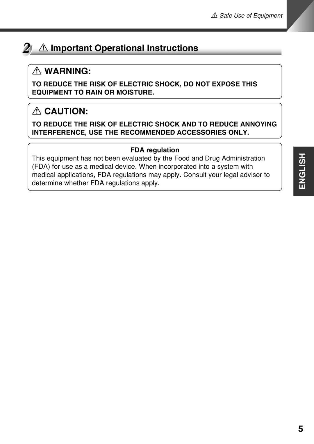 Canon VC-C50i instruction manual Important Operational Instructions, FDA regulation 