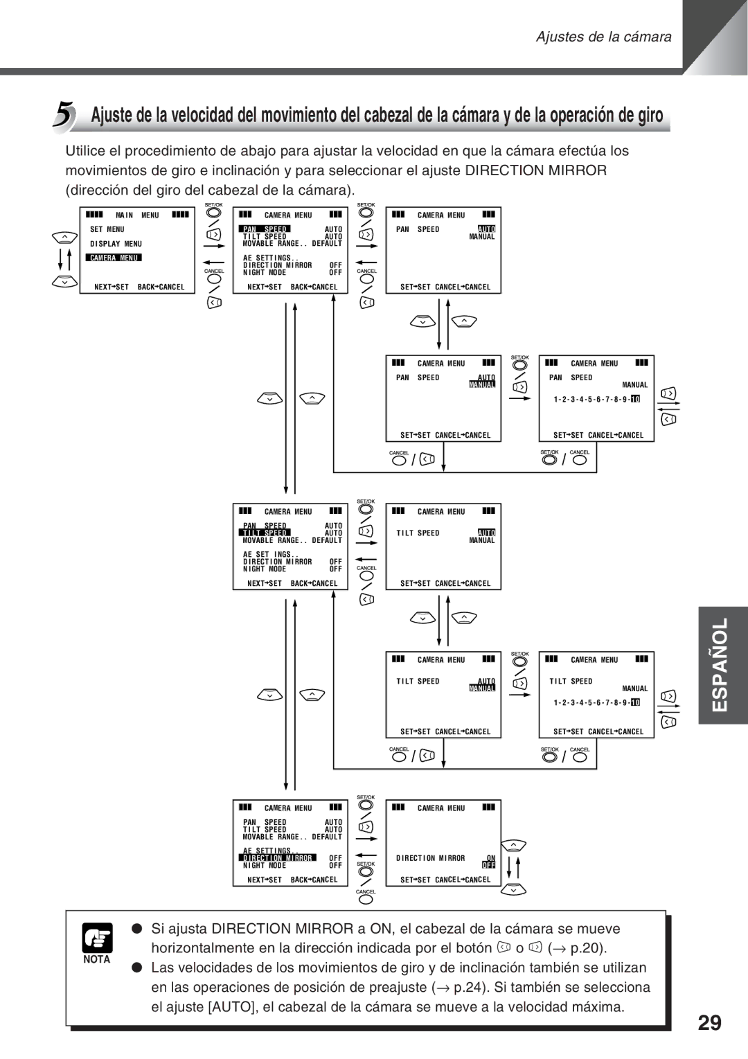 Canon VC-C50IR, VC-C50i instruction manual Camera Menu 