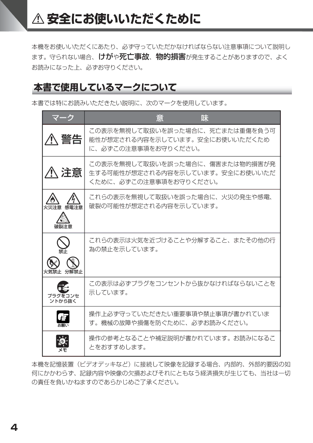 Canon VC-C50IR, VC-C50i instruction manual 安全にお使いいただくために, 本書で使用しているマークについて 