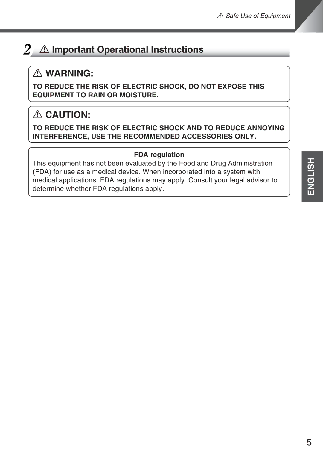 Canon VC-C50i, VC-C50IR instruction manual Important Operational Instructions, FDA regulation 