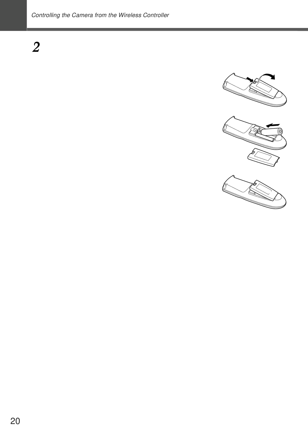 Canon VC-C50IR, VC-C50i Loading the Batteries into the Wireless Controller, Operable Range of the Wireless Controller 