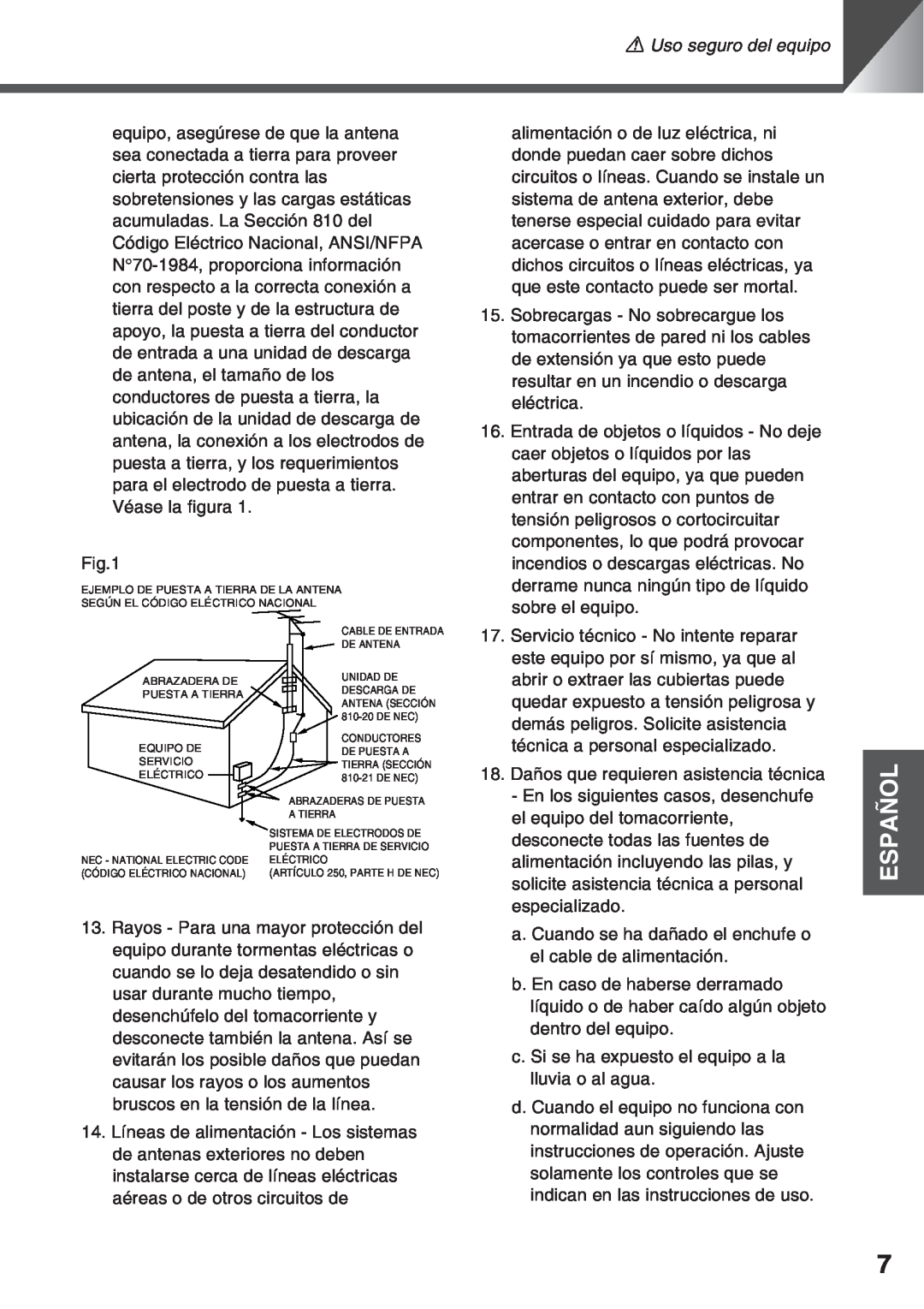 Canon VC-C50IR, VC-C50i instruction manual Español, aUso seguro del equipo 