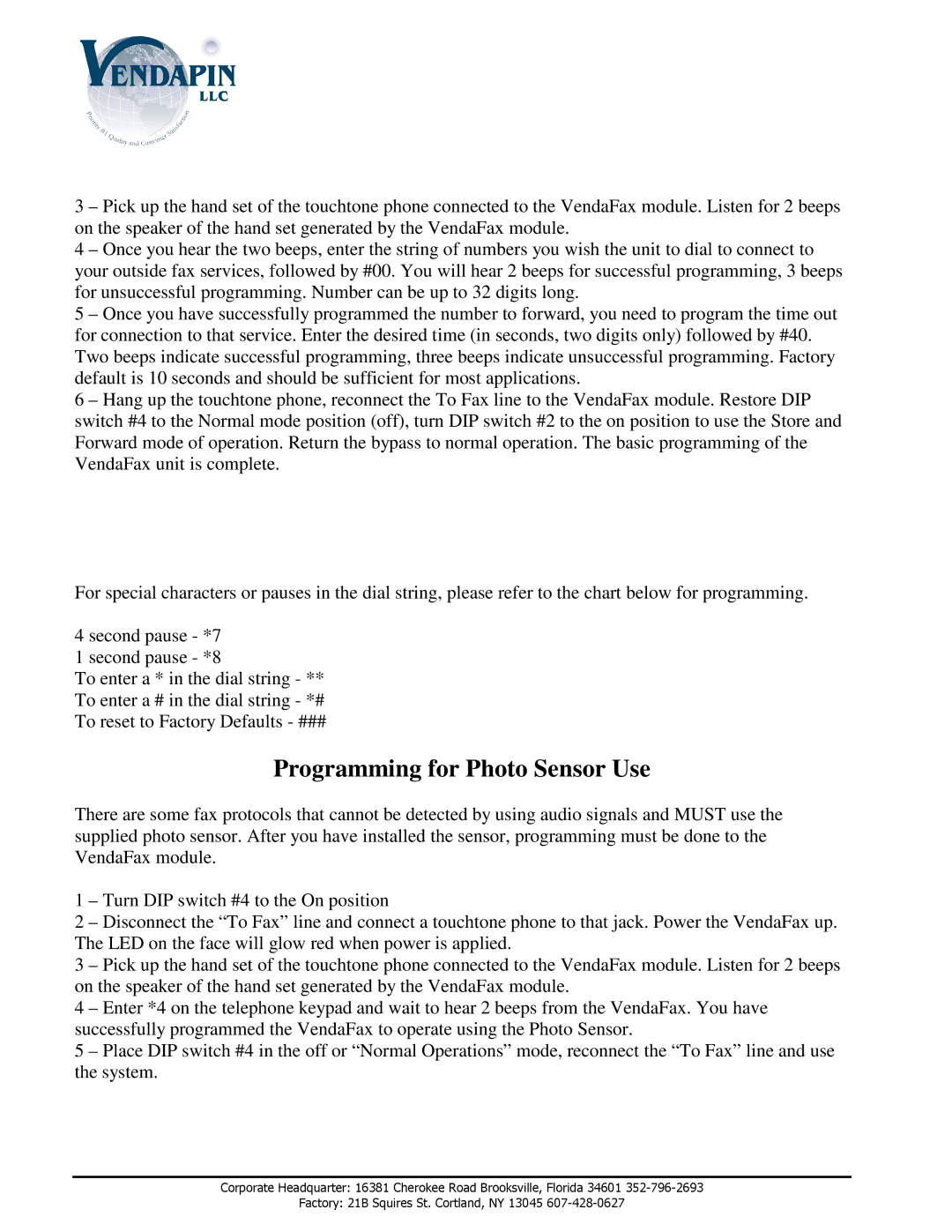 Canon VF-1 dimensions Programming for Photo Sensor Use 