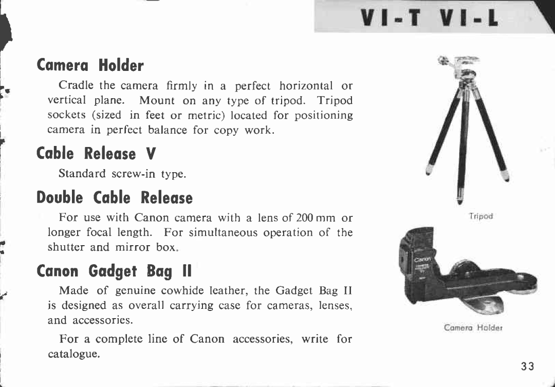 Canon VI-T, VI-L manual 