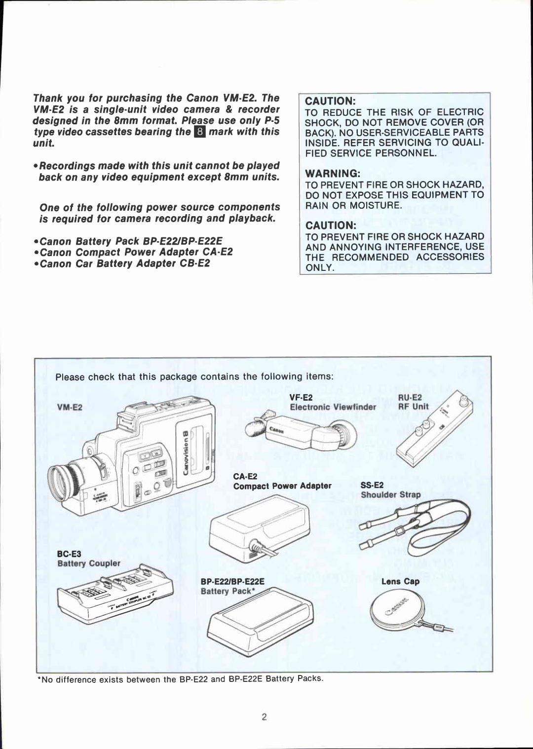 Canon VM E 2 manual 