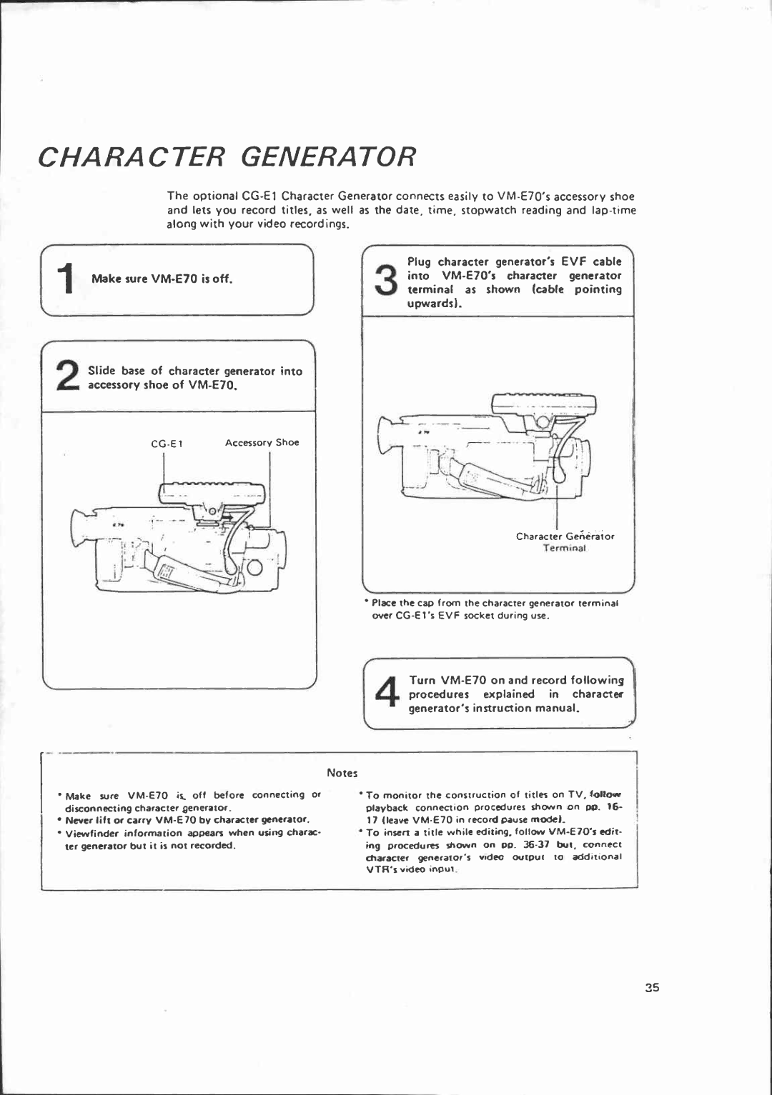 Canon VM-E70 manual 