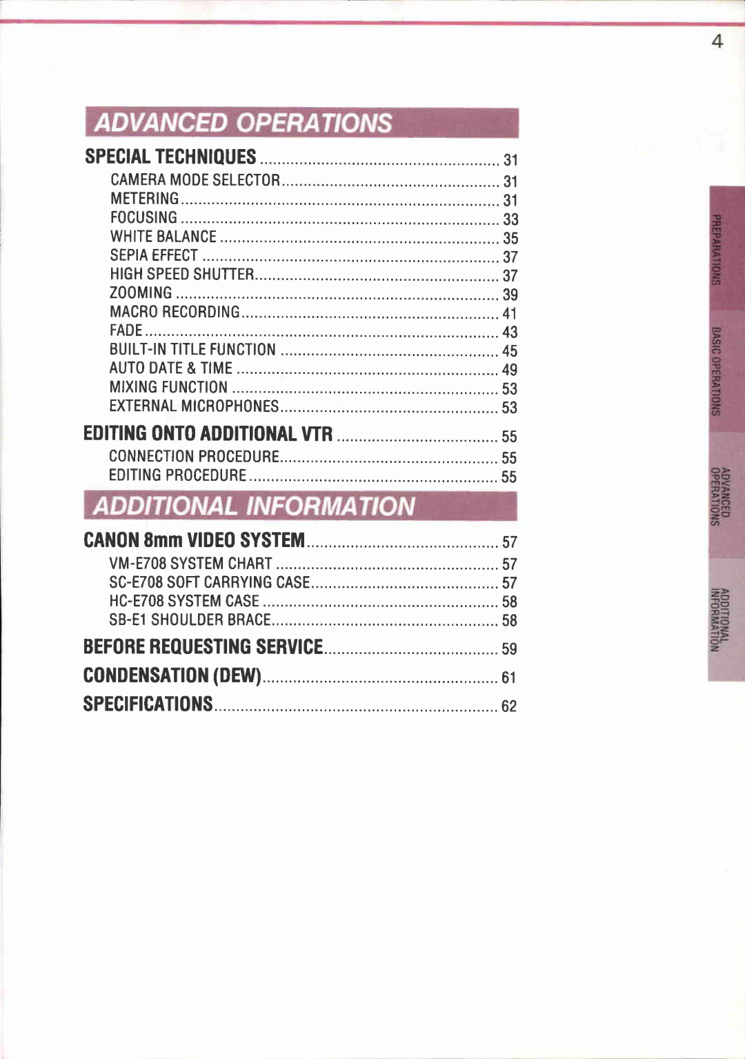 Canon VM-E708 manual 