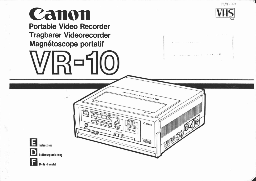 Canon VR 10 manual 