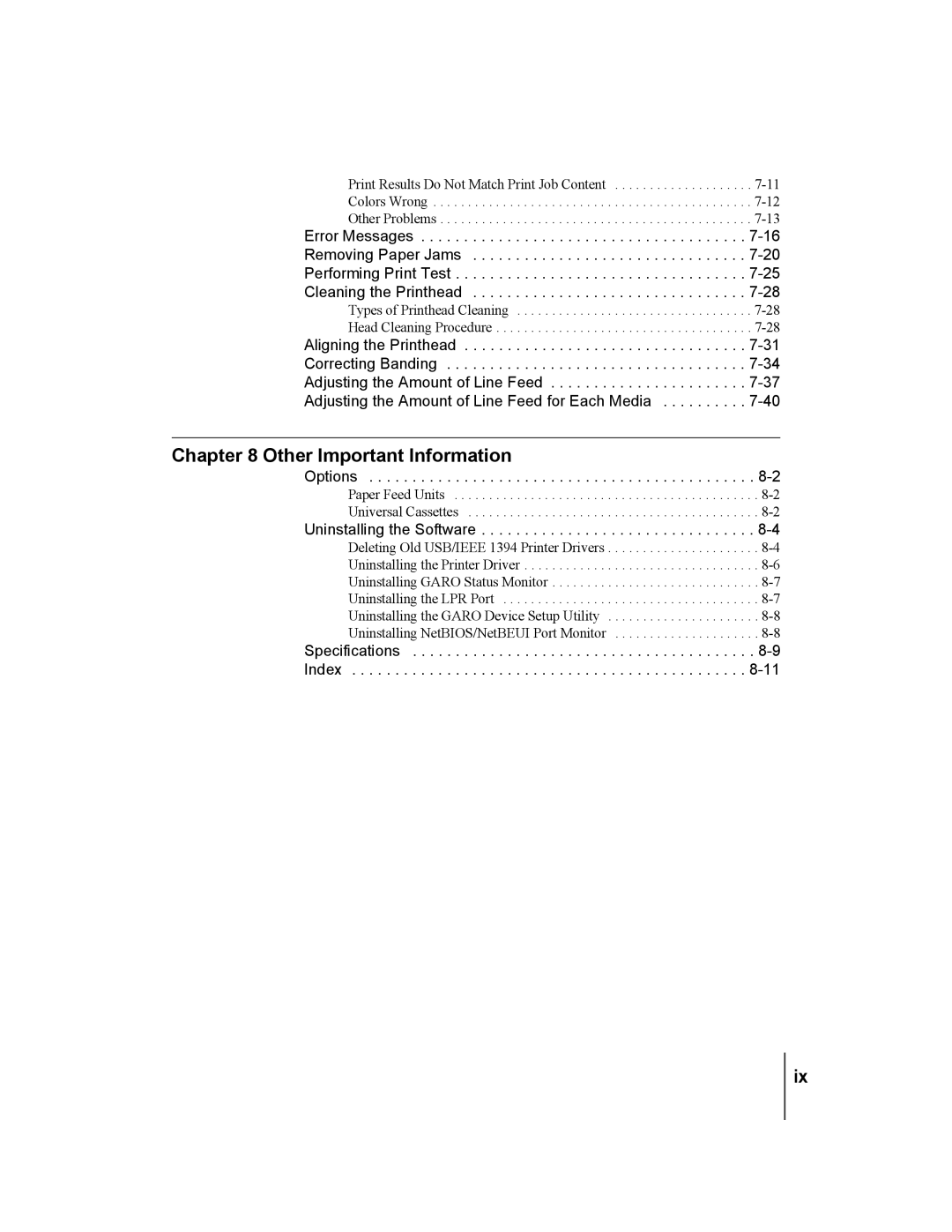 Canon W2200 manual Options, Uninstalling the Software 