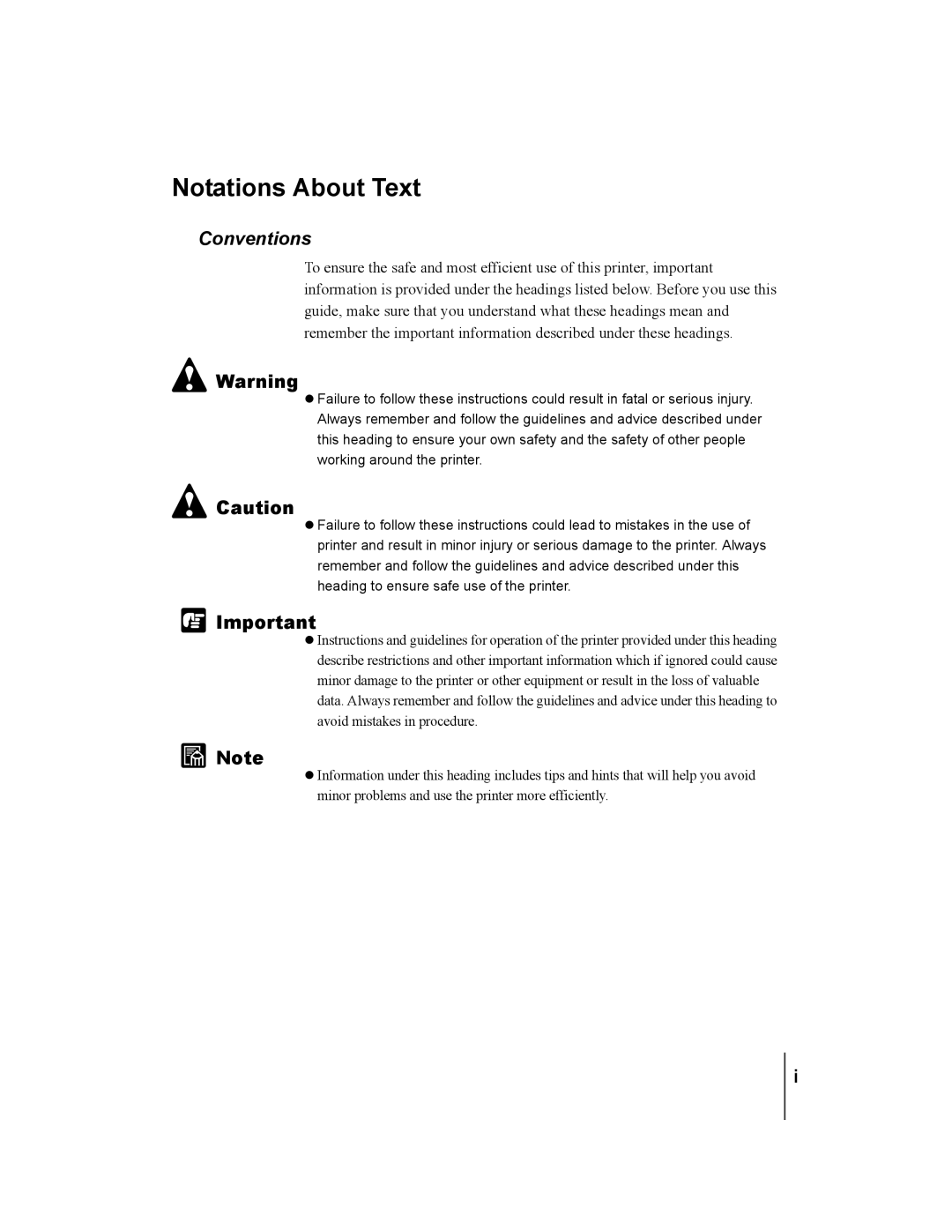 Canon W2200 manual Notations About Text, Conventions 