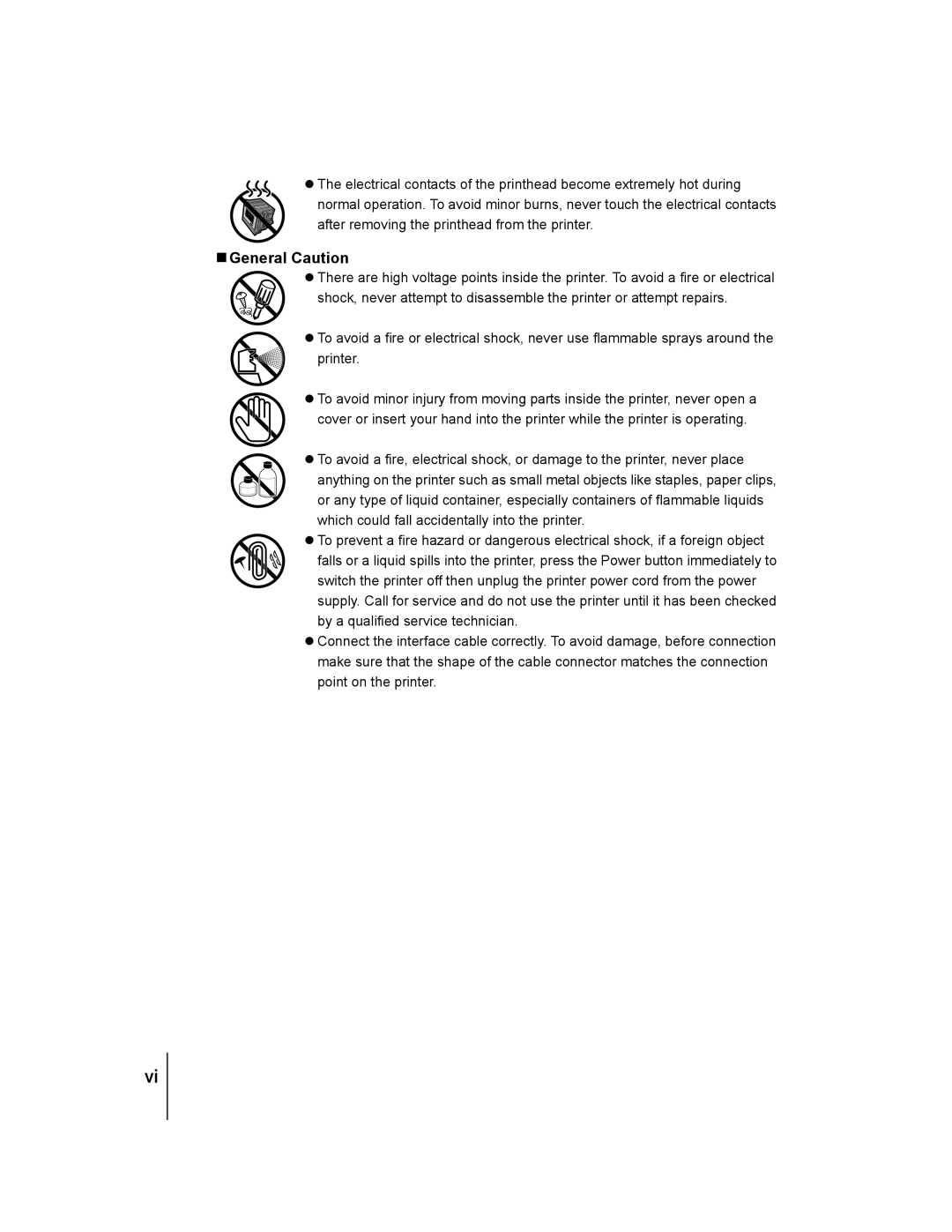 Canon W2200 manual General Caution 