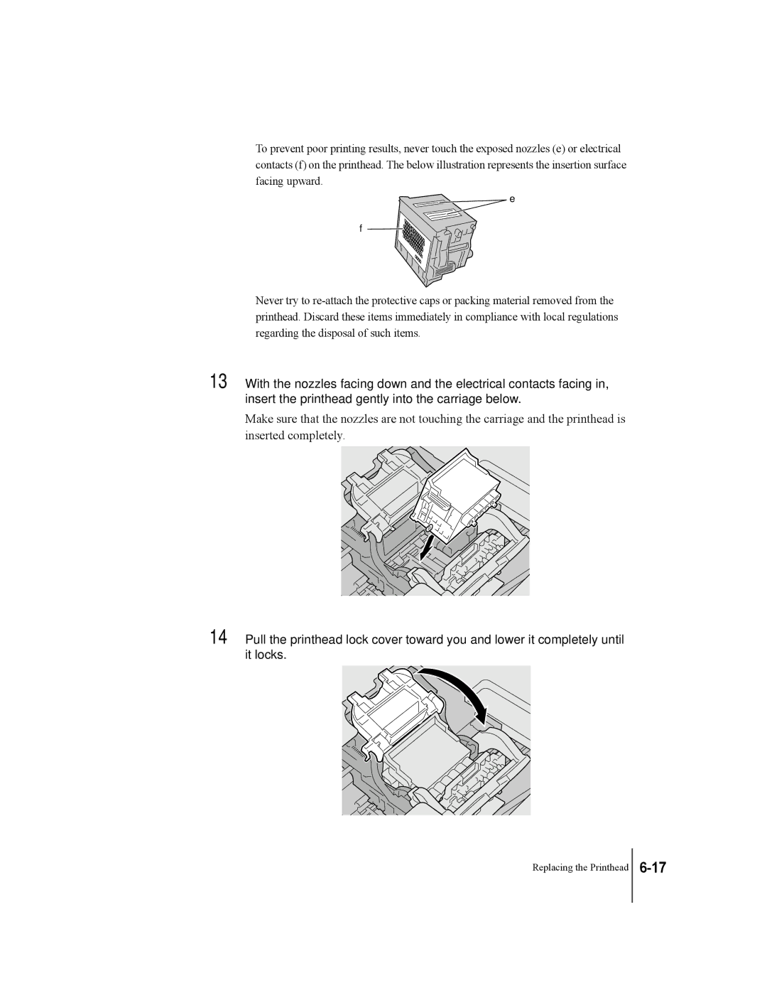 Canon W2200 manual Replacing the Printhead 