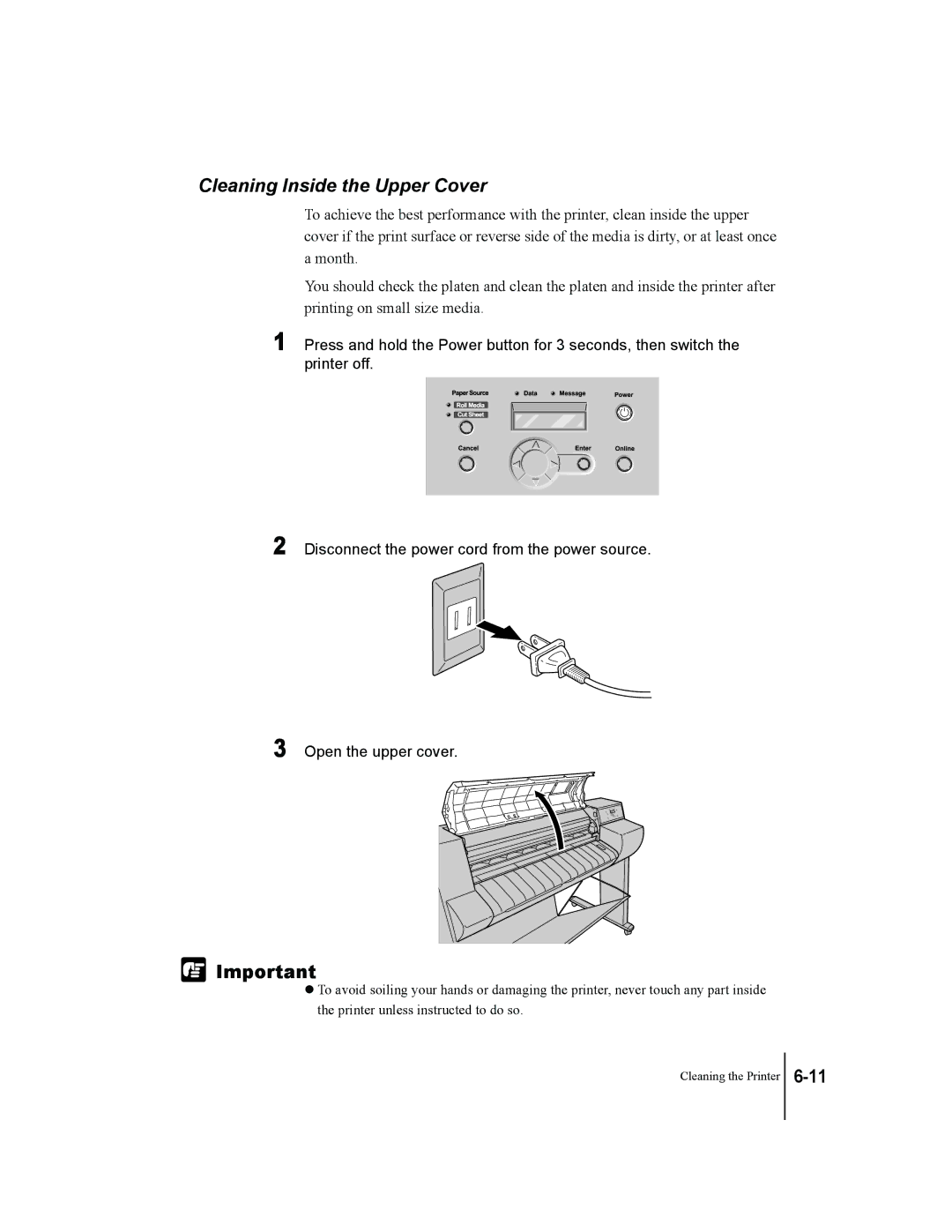 Canon W7250, W7200 manual Cleaning Inside the Upper Cover 