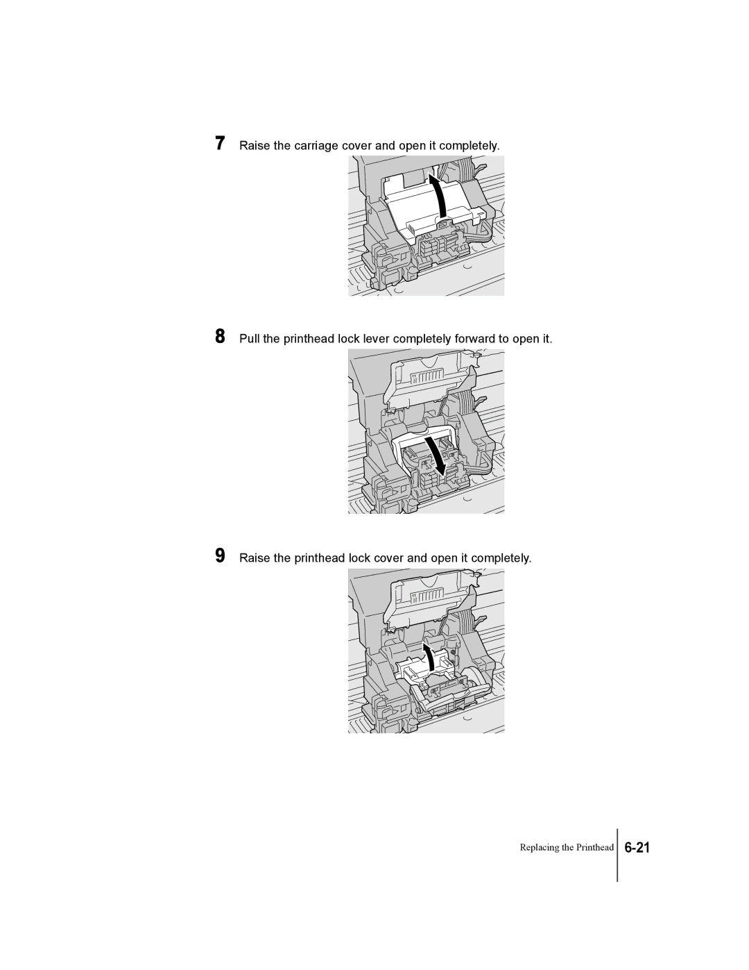 Canon W7250, W7200 manual Replacing the Printhead 