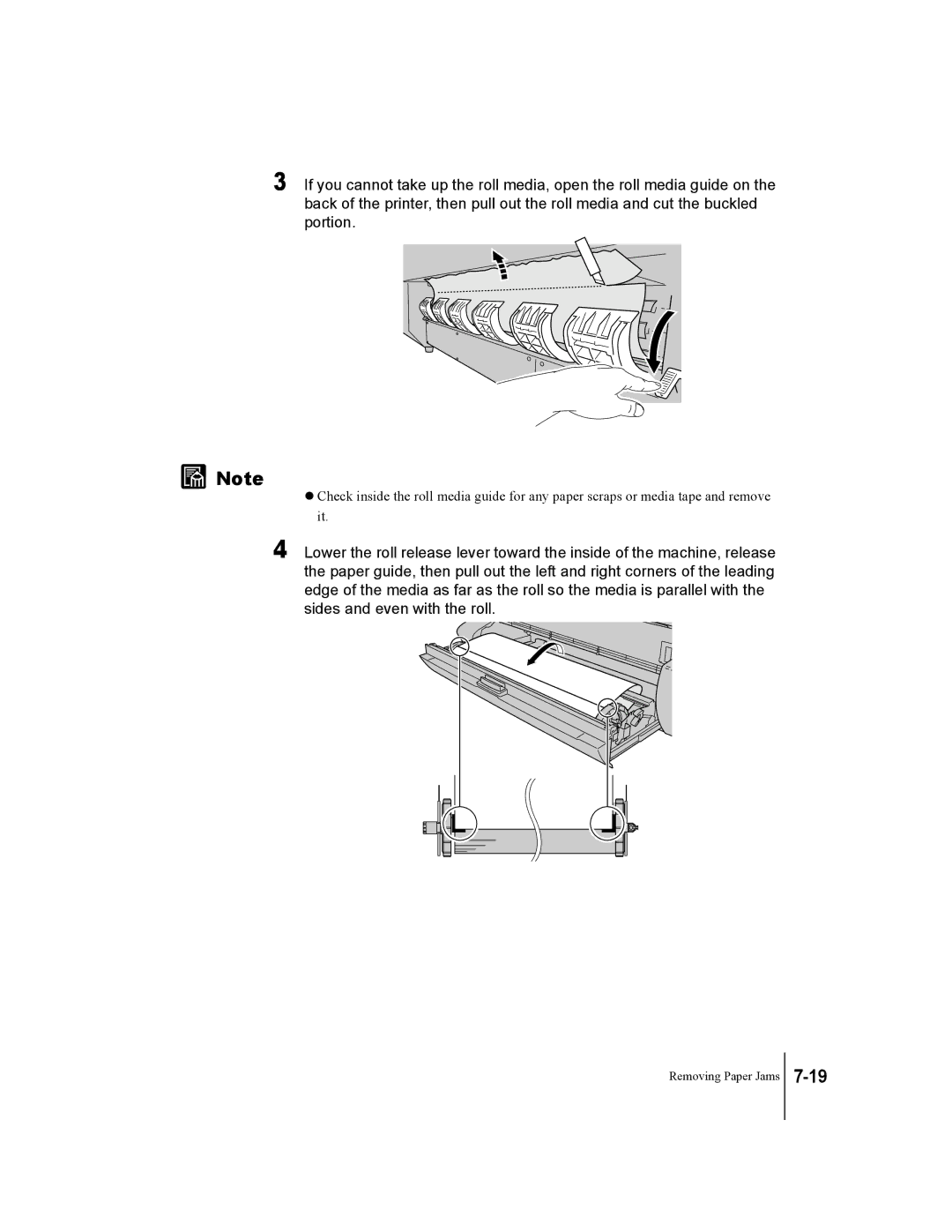 Canon W7250, W7200 manual Removing Paper Jams 