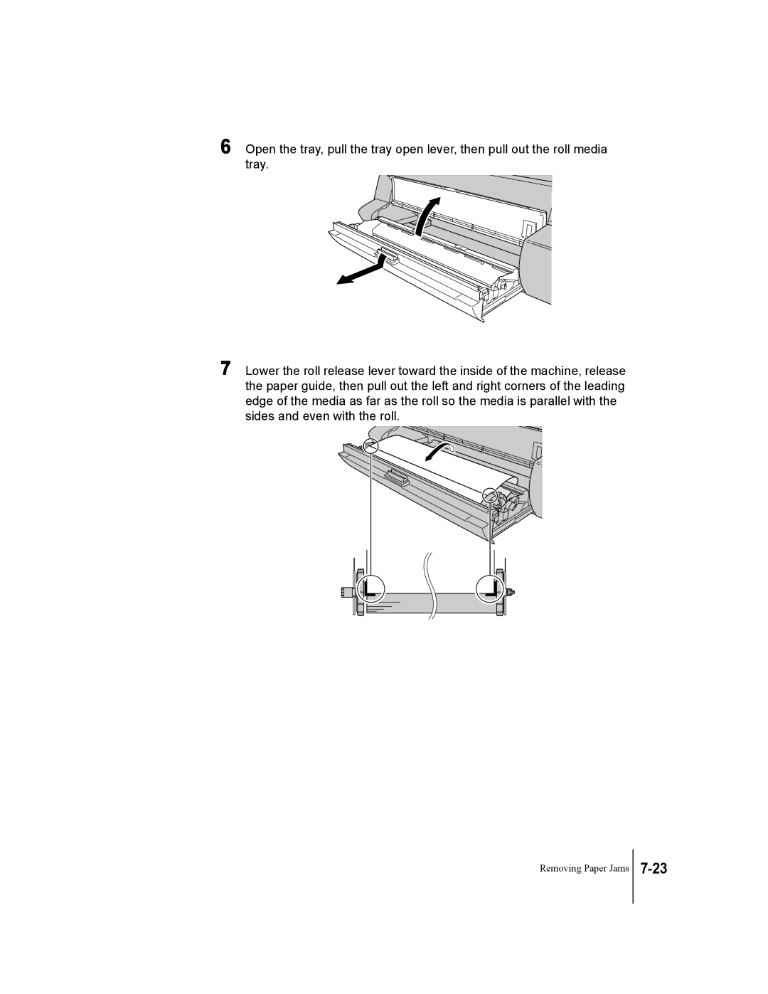 Canon W7250, W7200 manual Removing Paper Jams 