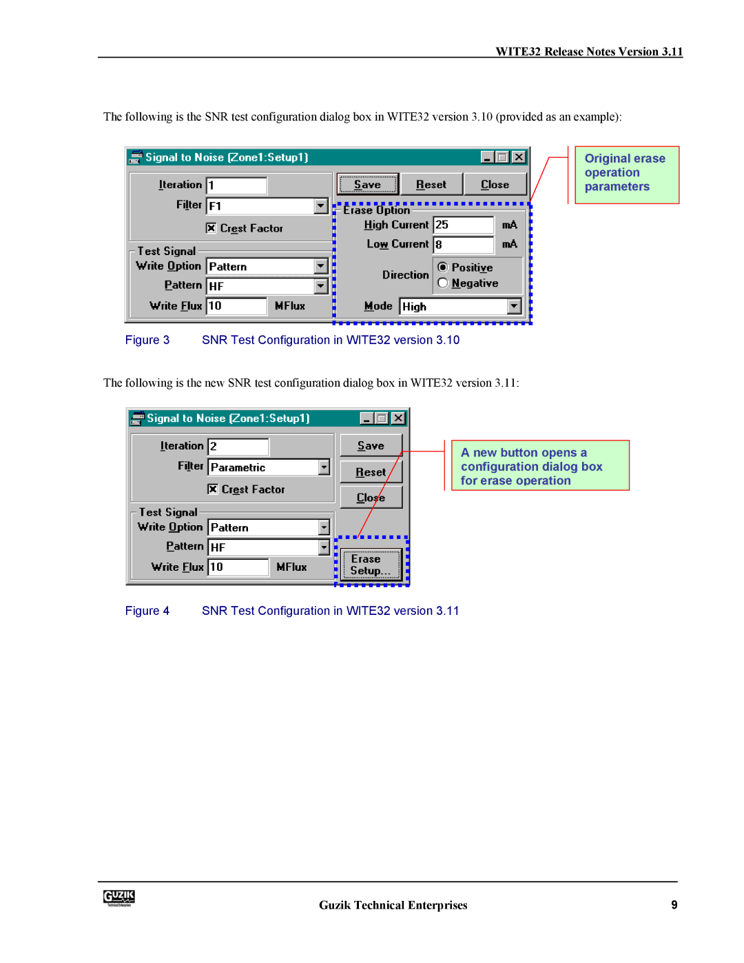 Canon WITE32 manual Original erase operation parameters 