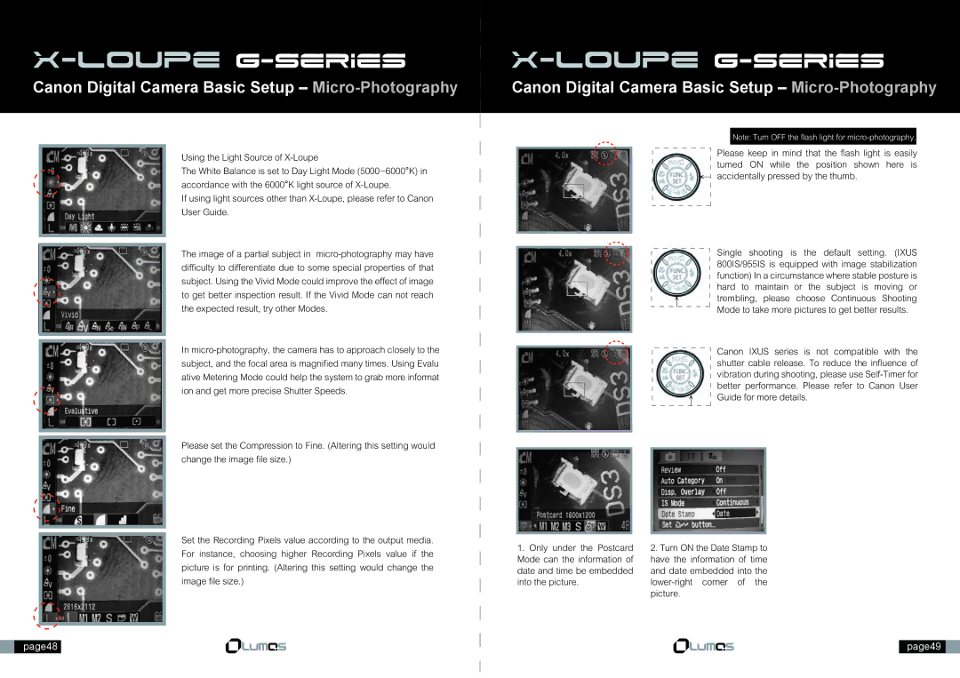 Canon X-Loupe manual Page48 Page49 