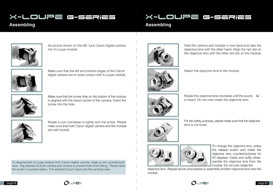 Canon X-Loupe manual Assembling 