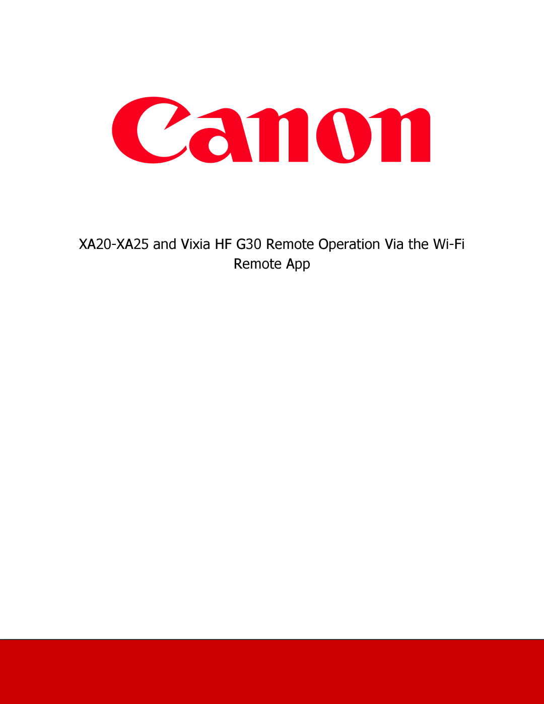 Canon XA20-XA25 manual 