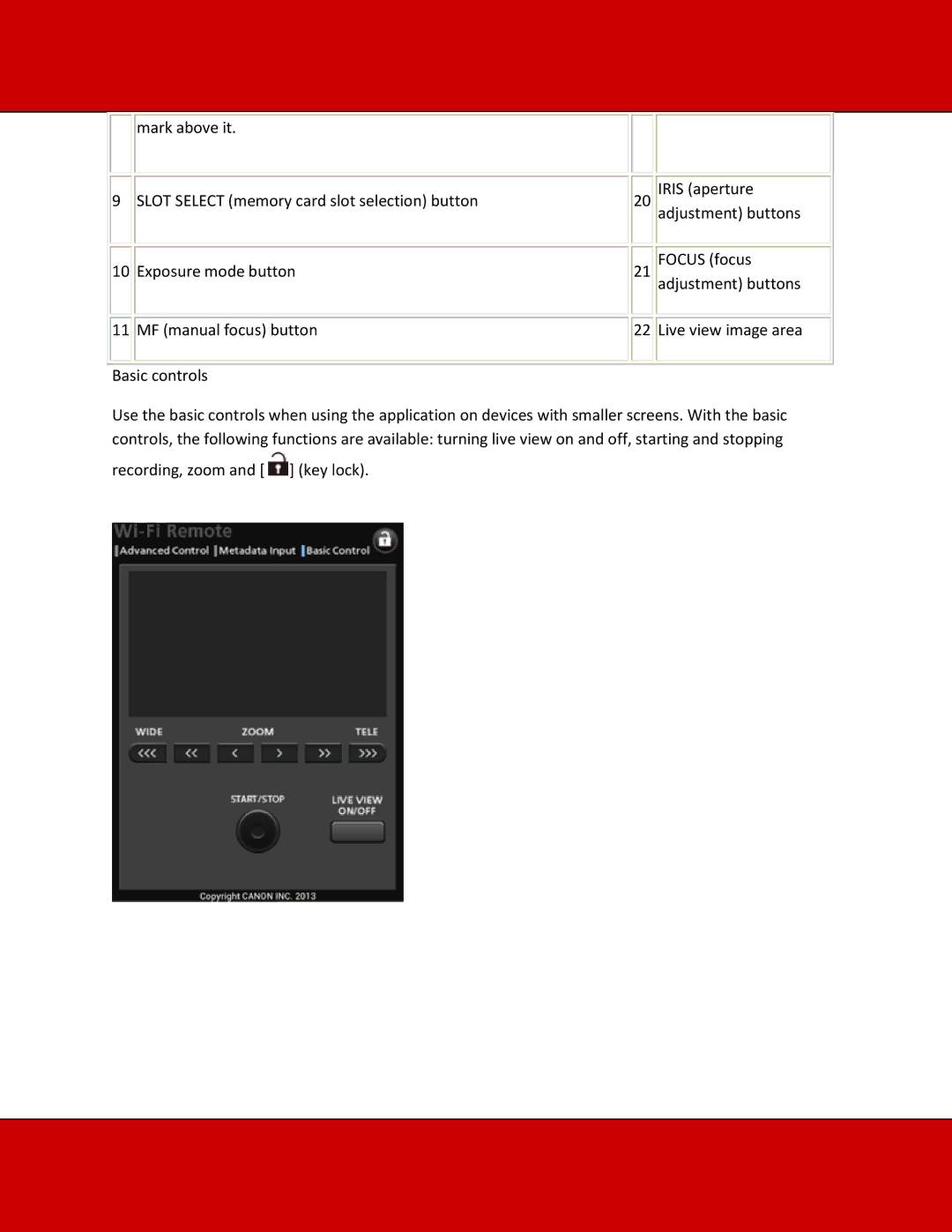 Canon XA20-XA25 manual Recording, zoom and key lock 