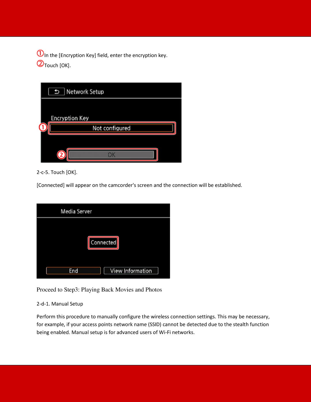 Canon XA20, XA25 manual Proceed to Playing Back Movies and Photos 