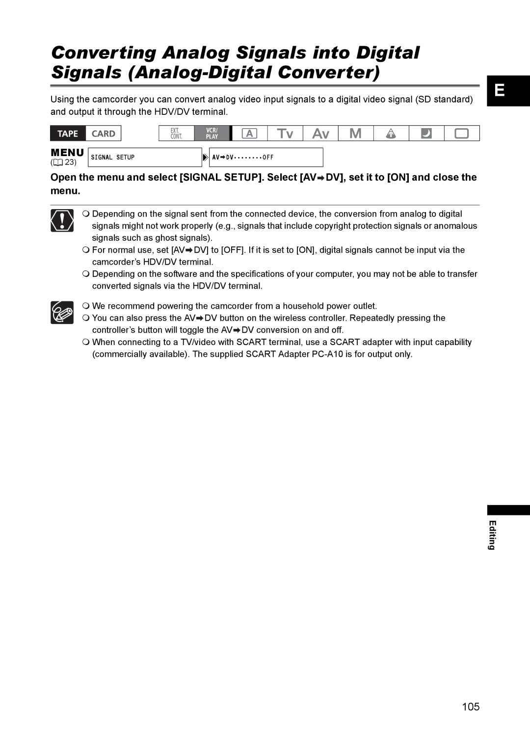 Canon XH A1 instruction manual 105 