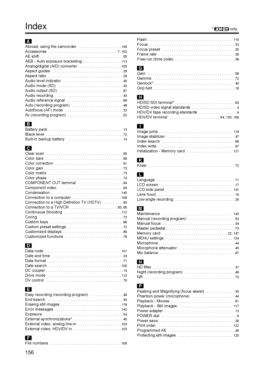 Canon XH A1 instruction manual Index, File numbers 