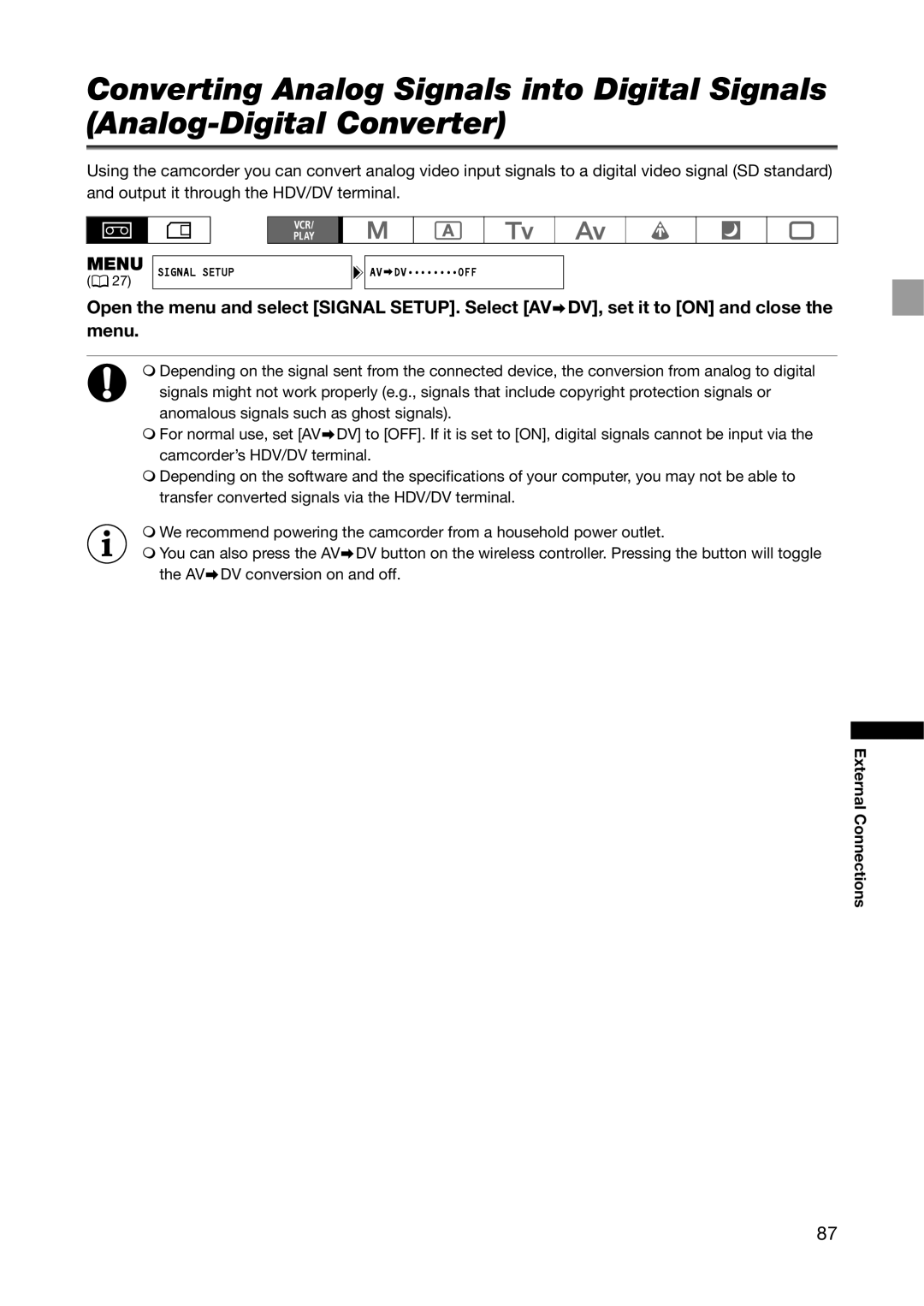 Canon XH G1S, XH A1S instruction manual AV Dvoff 