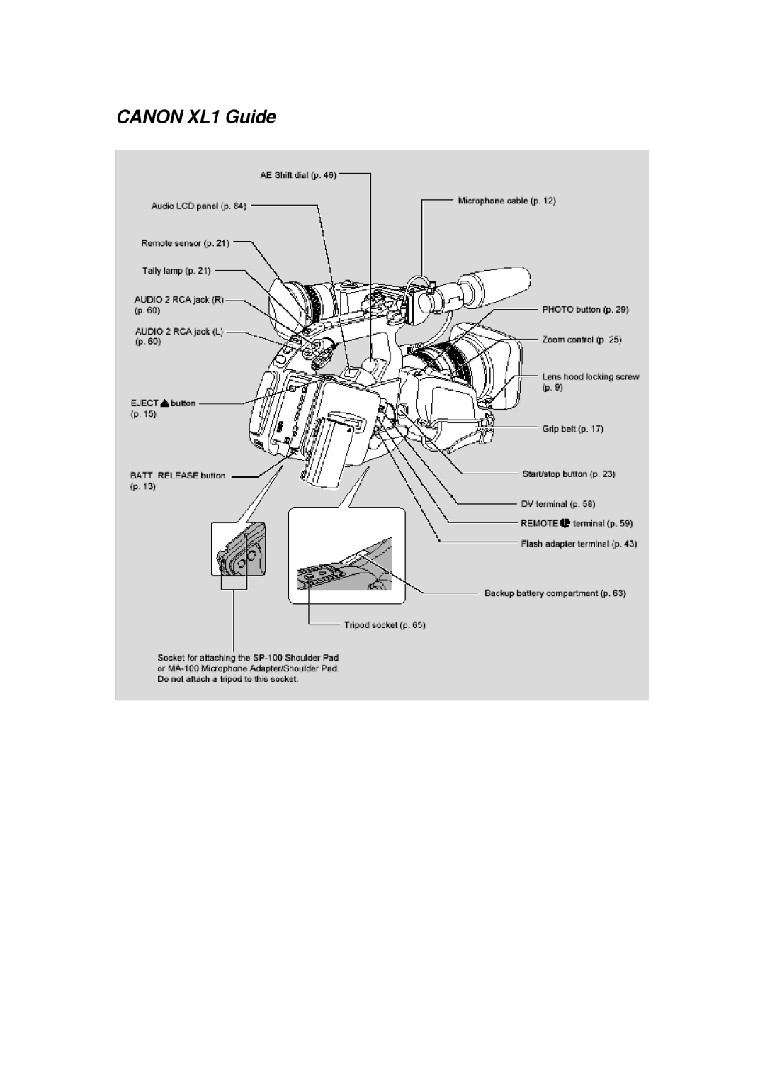 Canon XL 1 manual Canon XL1 Guide 