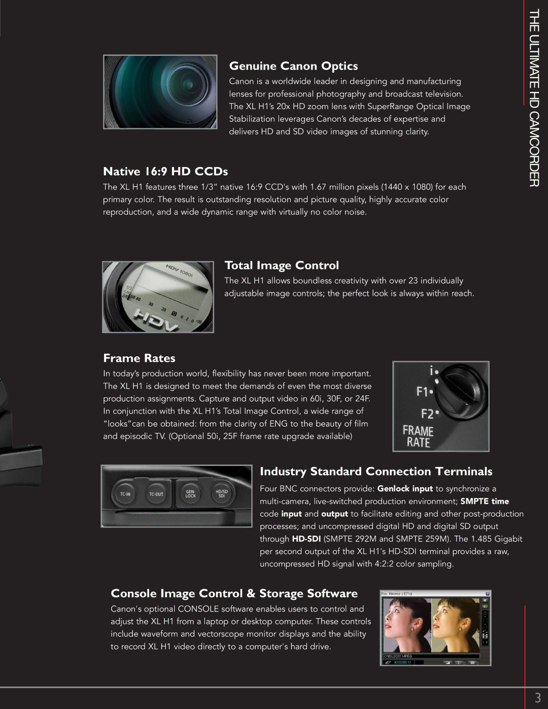 Canon XL H1 manual Ultimate HD Camcorder 