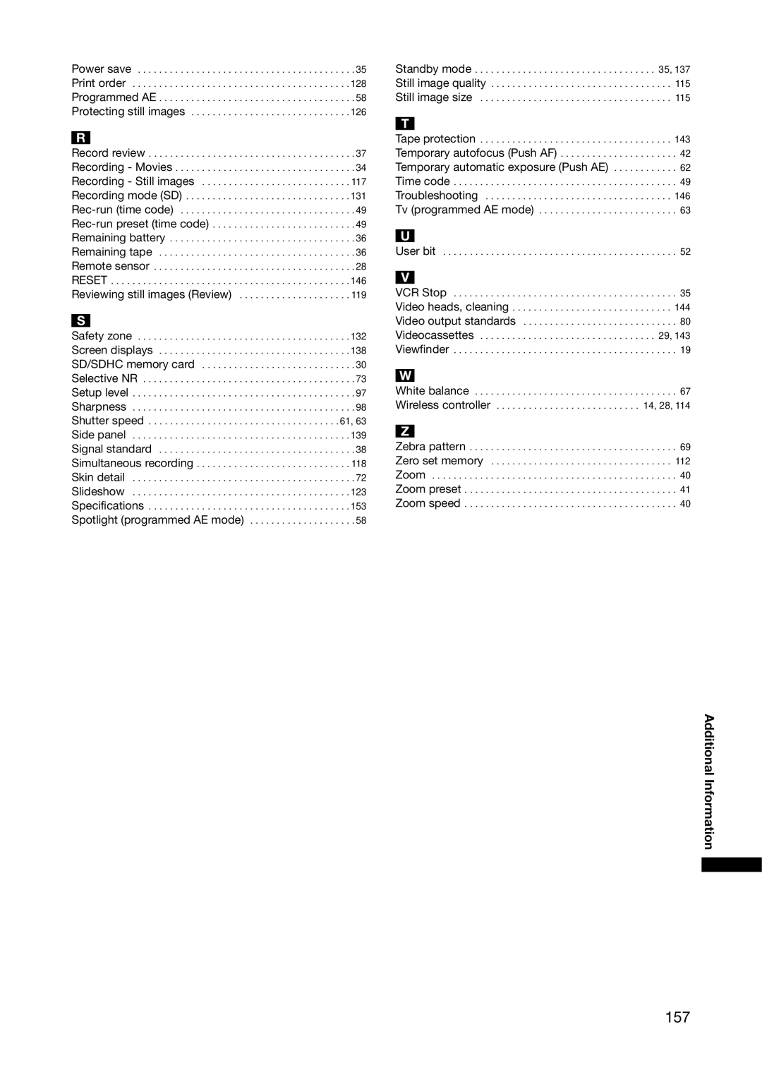 Canon XL H1A, XL H1S instruction manual 157, User bit 