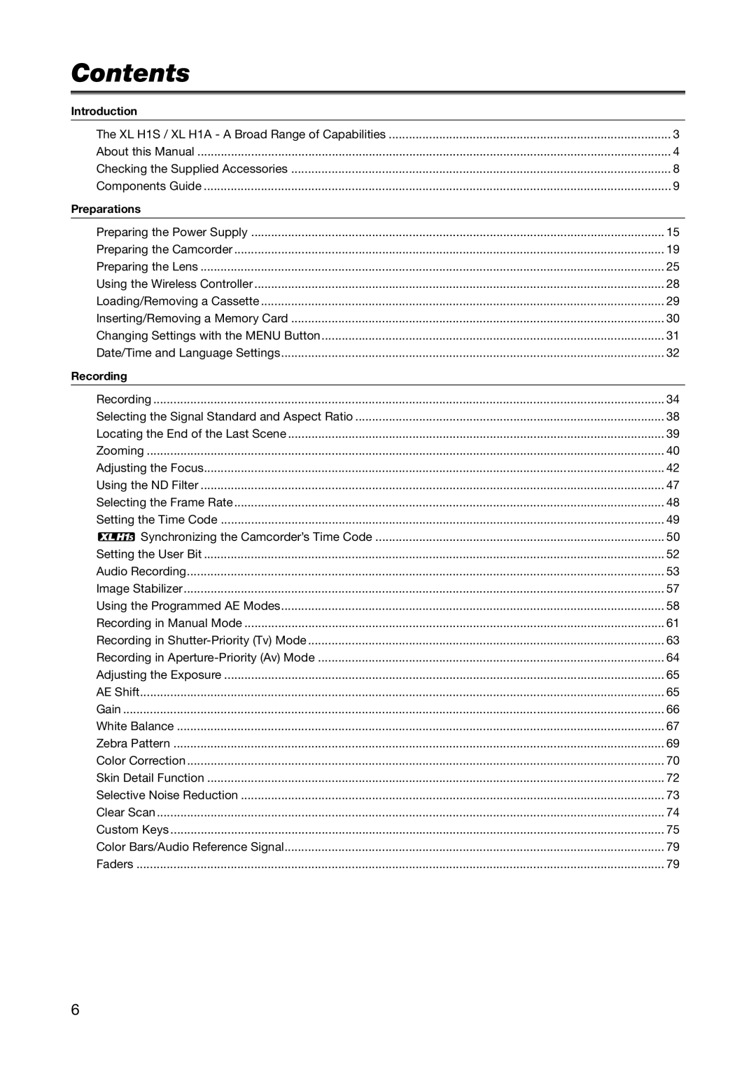 Canon XL H1S, XL H1A instruction manual Contents 