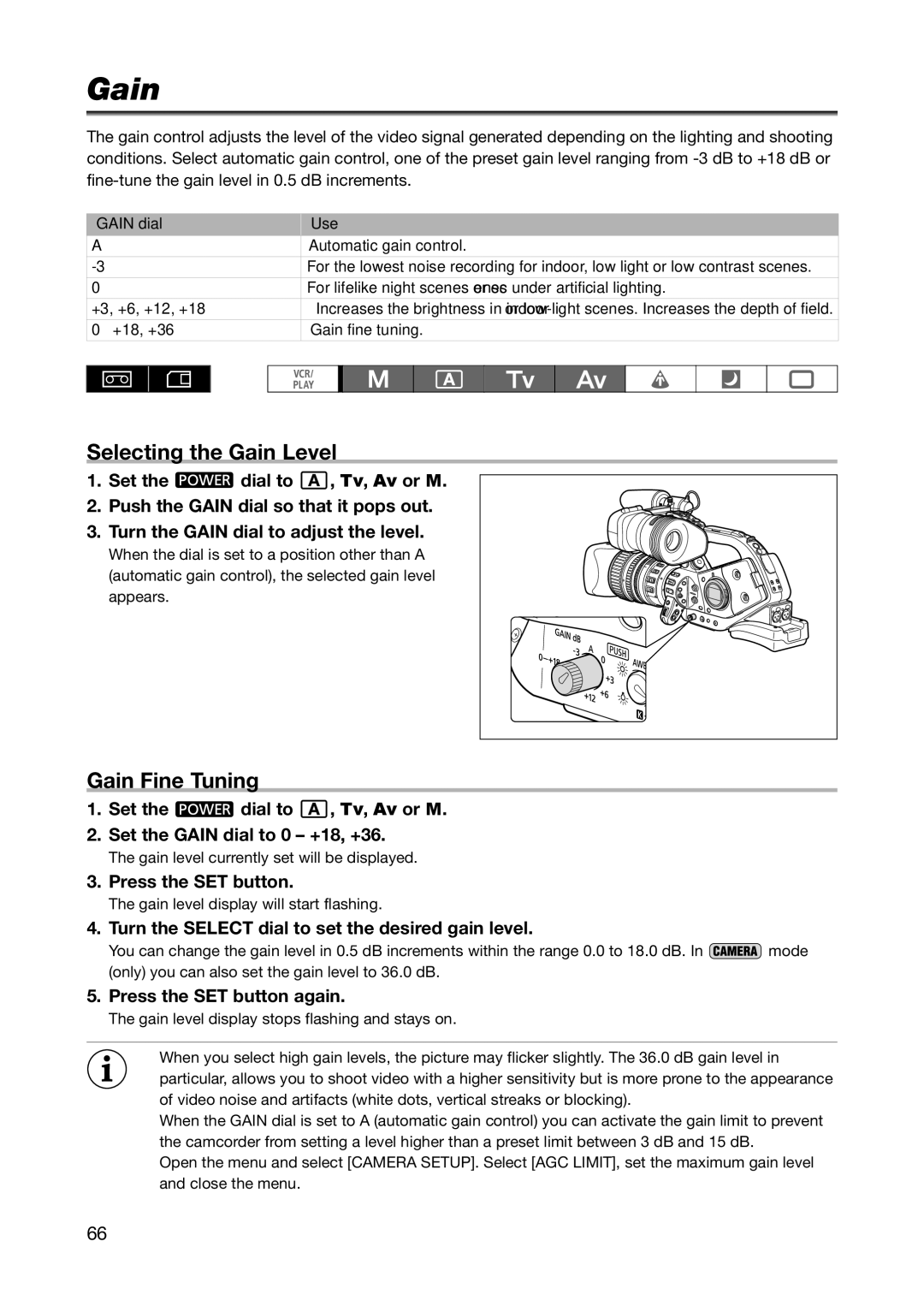 Canon XL H1S, XL H1A instruction manual Selecting the Gain Level, Gain Fine Tuning 