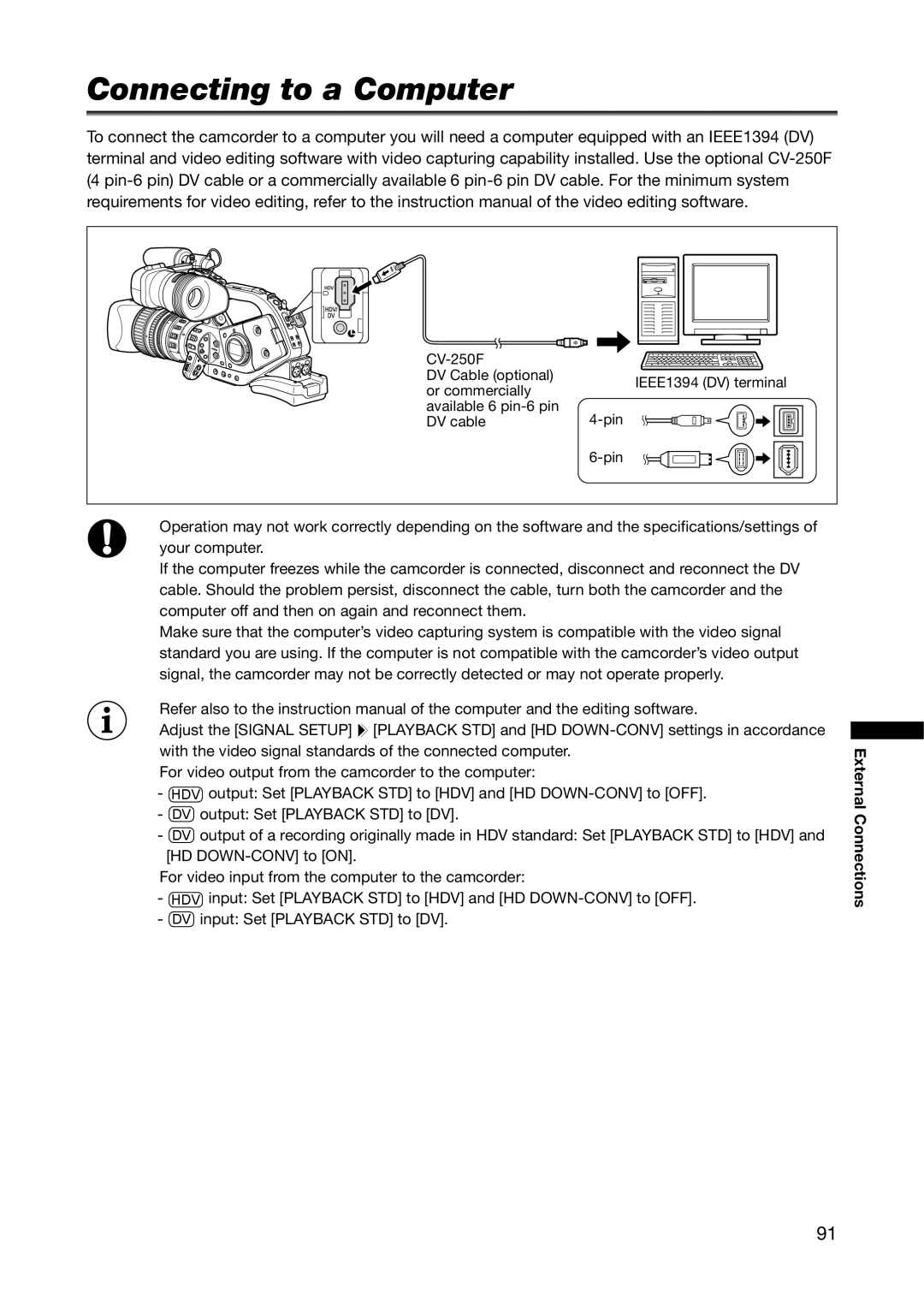 Canon XL H1A, XL H1S instruction manual Connecting to a Computer 