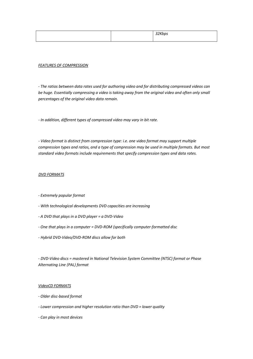 Canon XL1 3CCD manual Features of Compression, DVD Formats 