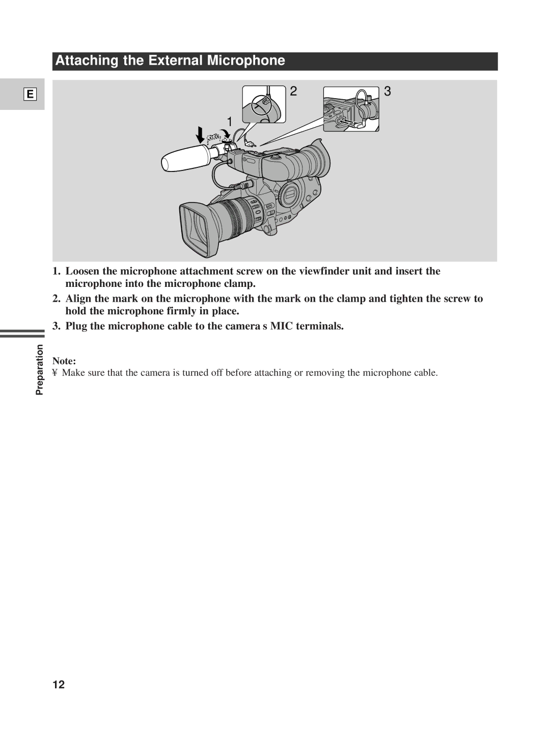 Canon XL1 instruction manual Attaching the External Microphone 