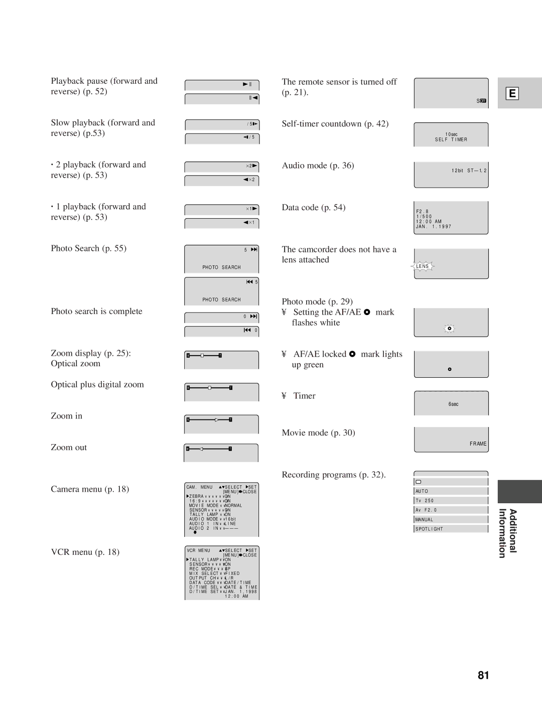 Canon XL1 instruction manual Movie mode p 