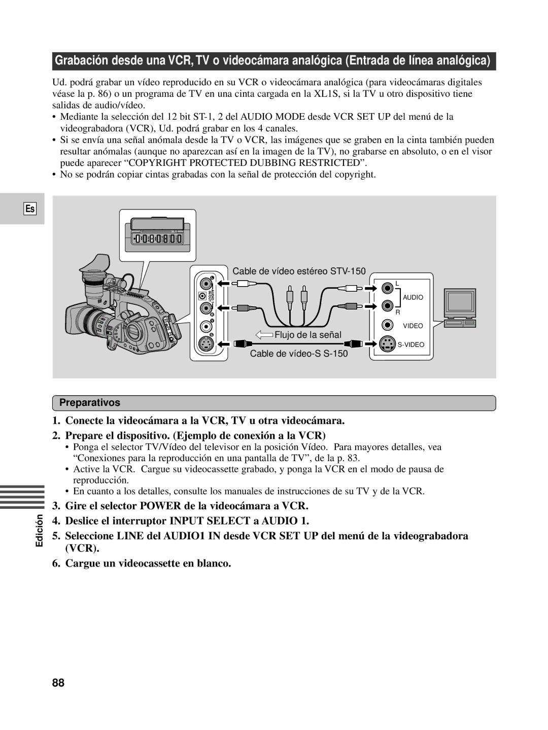 Canon XL1S instruction manual Preparativos 