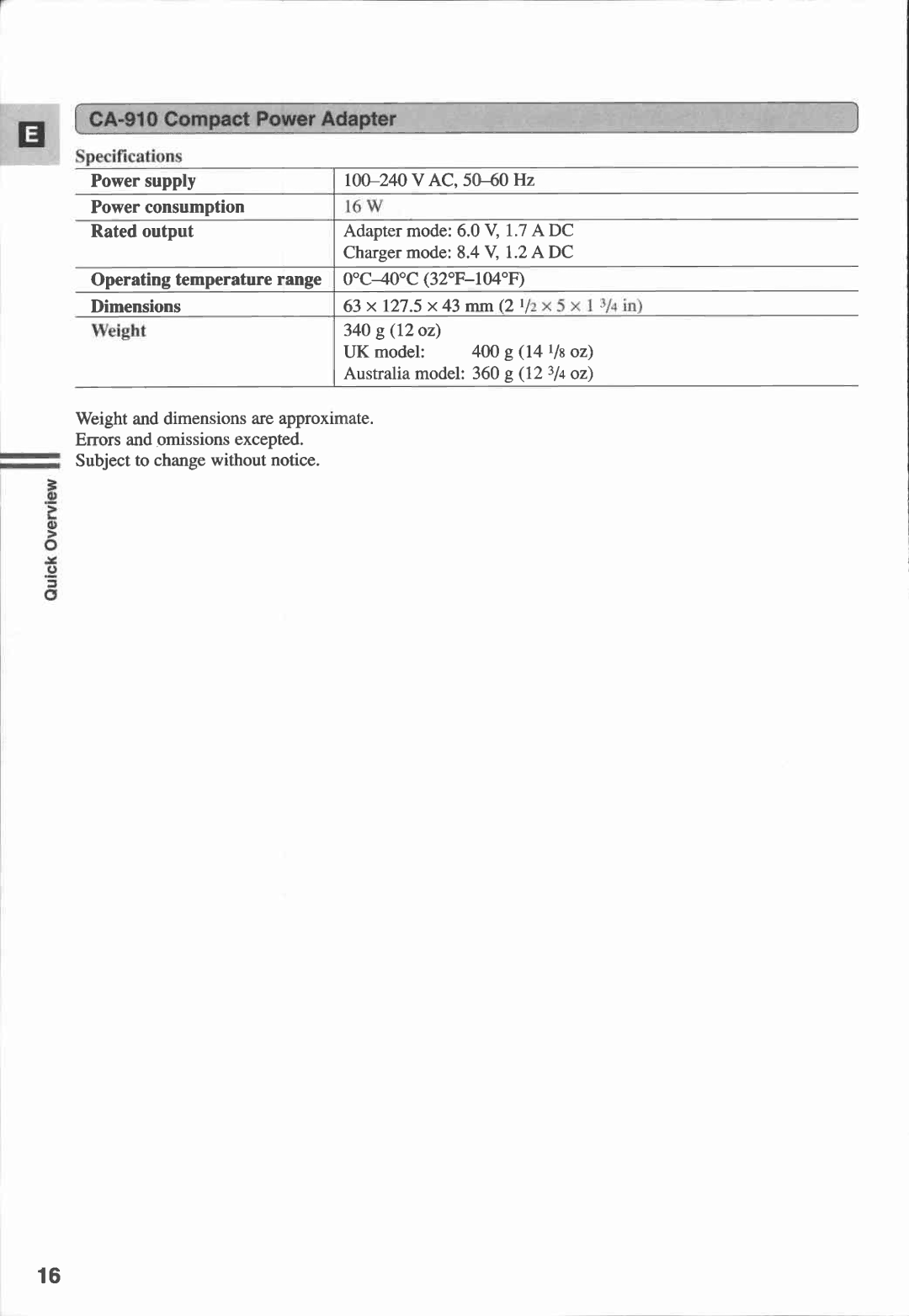 Canon XM1 manual 