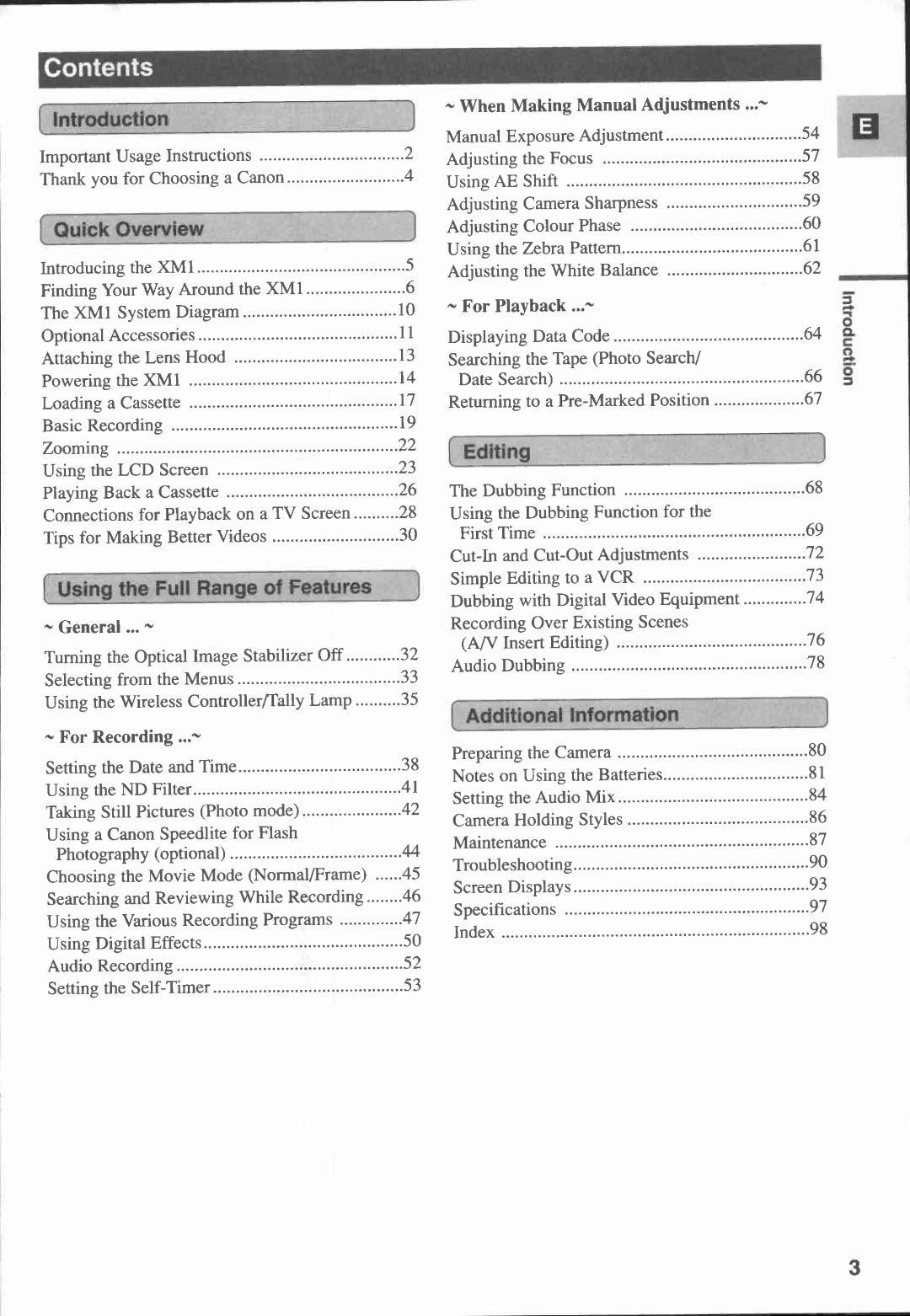 Canon XM1 manual 