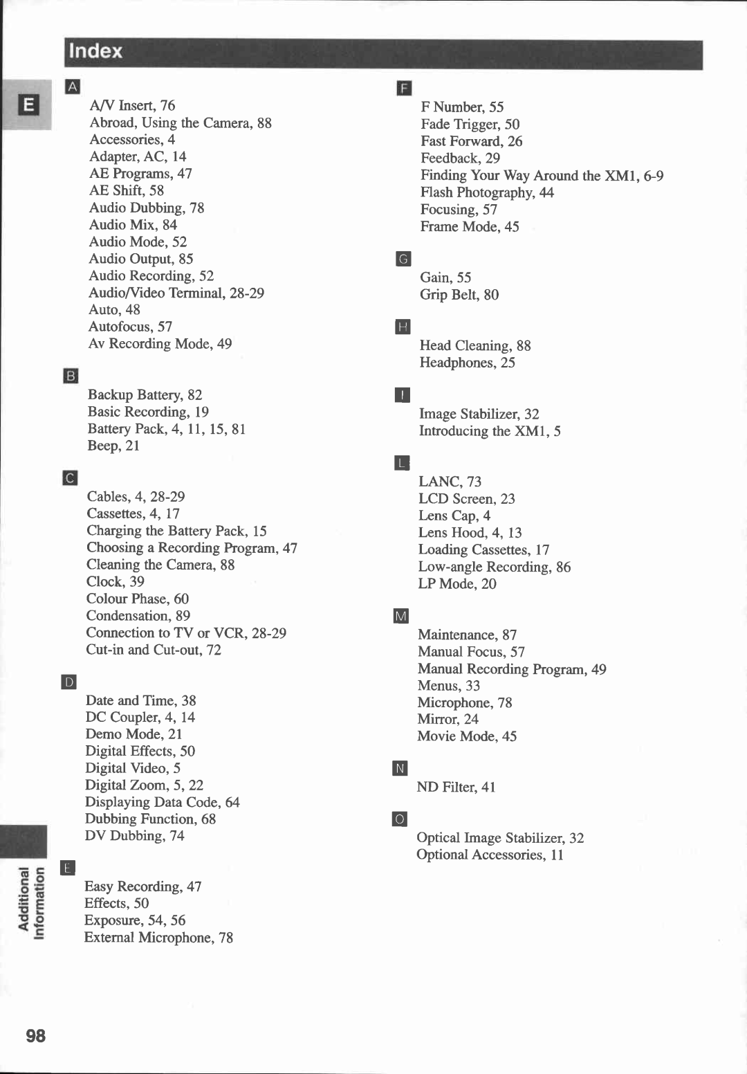 Canon XM1 manual 