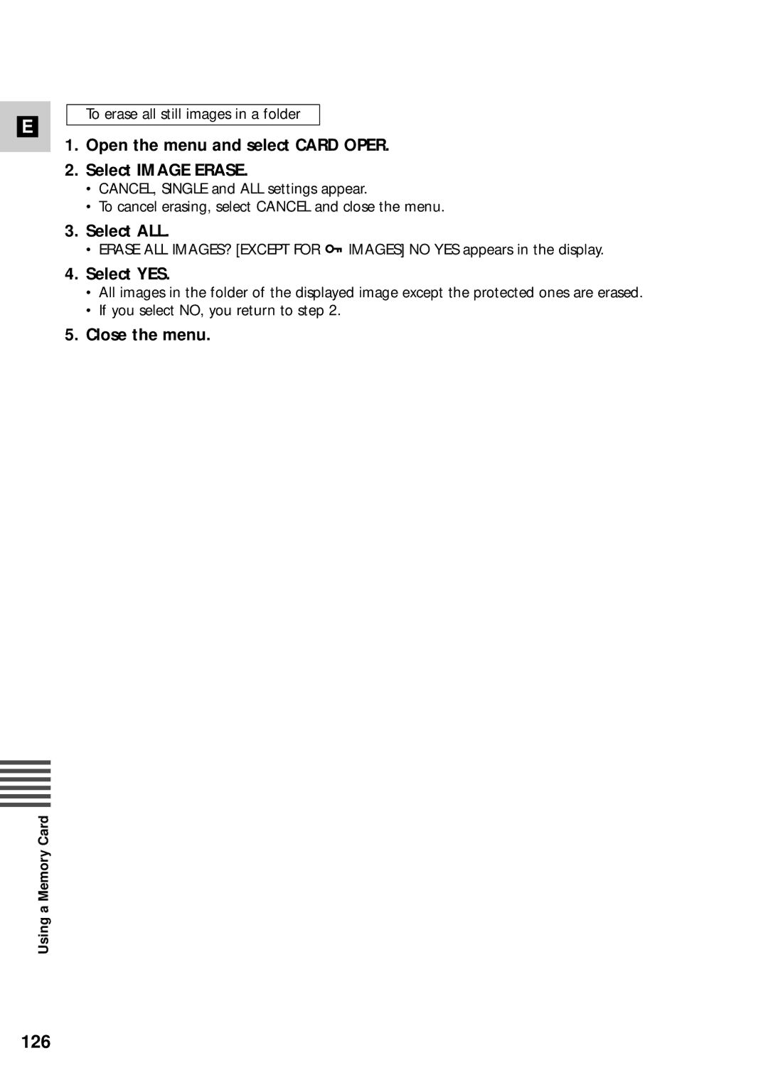 Canon XM2 PAL instruction manual 126, Select ALL 