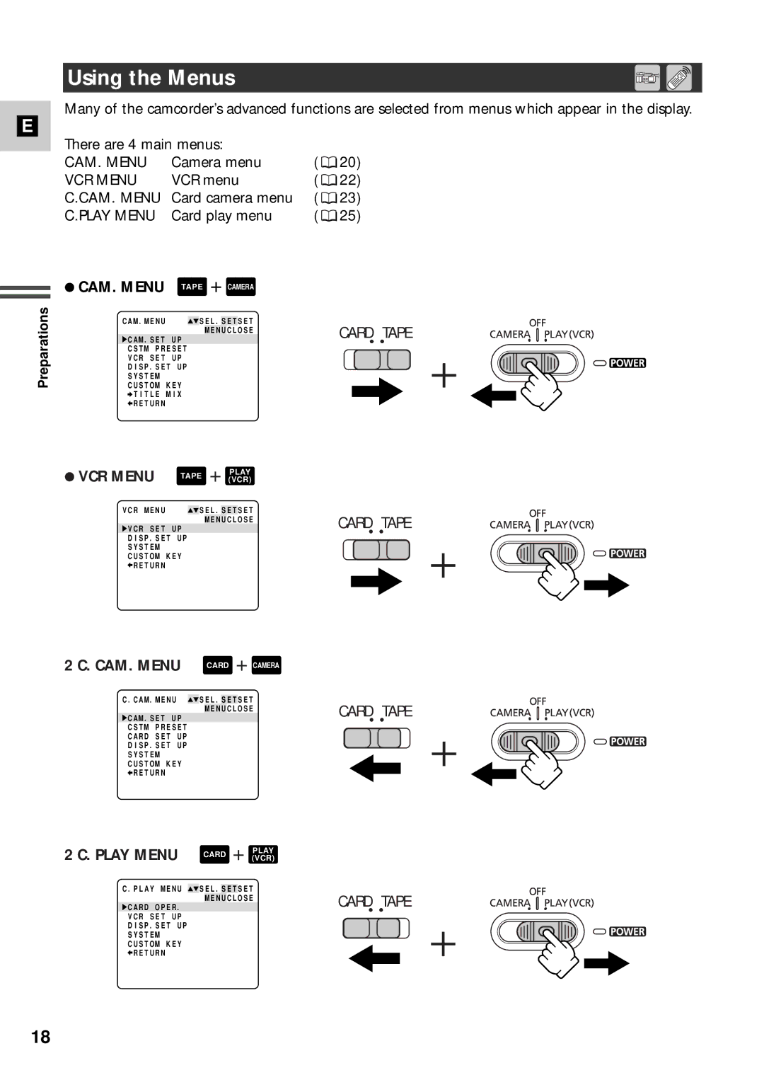 Canon XM2 PAL instruction manual Using the Menus, Play Menu 